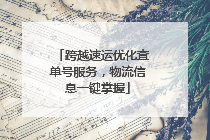 跨越速运优化查单号服务，物流信息一键掌握