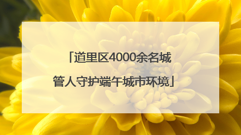 道里区4000余名城管人守护端午城市环境