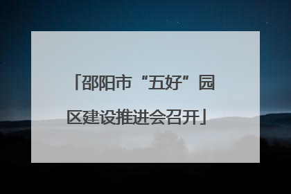 邵阳市“五好”园区建设推进会召开