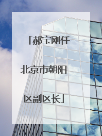郝宝刚任北京市朝阳区副区长