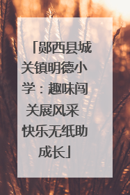 郧西县城关镇明德小学：趣味闯关展风采 快乐无纸助成长