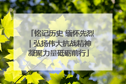 铭记历史 缅怀先烈｜弘扬伟大抗战精神 凝聚力量砥砺前行