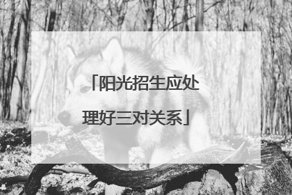 阳光招生应处理好三对关系