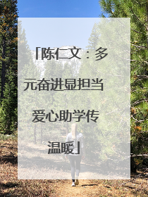 陈仁文：多元奋进显担当 爱心助学传温暖