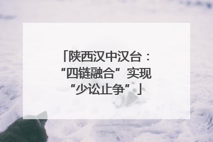 陕西汉中汉台：“四链融合”实现“少讼止争”