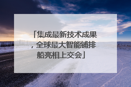 集成最新技术成果，全球最大智能铺排船亮相上交会