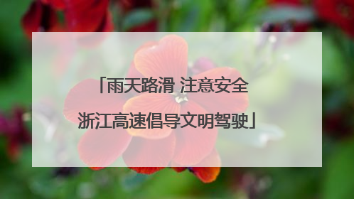 雨天路滑 注意安全 浙江高速倡导文明驾驶