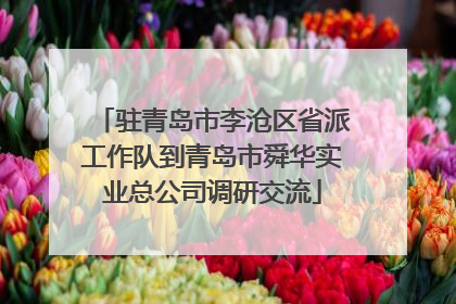 驻青岛市李沧区省派工作队到青岛市舜华实业总公司调研交流