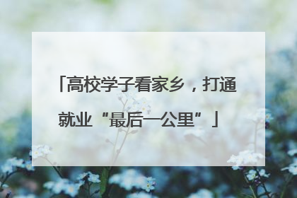 高校学子看家乡，打通就业“最后一公里”