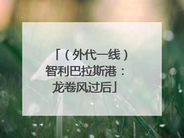 （外代一线）智利巴拉斯港：龙卷风过后
