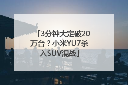 3分钟大定破20万台？小米YU7杀入SUV混战
