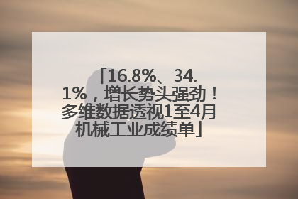 16.8%、34.1%，增长势头强劲！多维数据透视1至4月机械工业成绩单