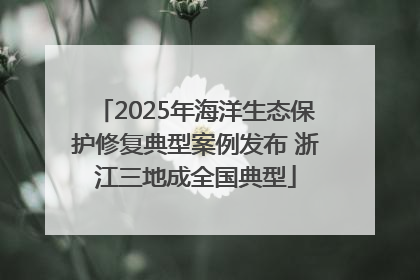2025年海洋生态保护修复典型案例发布 浙江三地成全国典型
