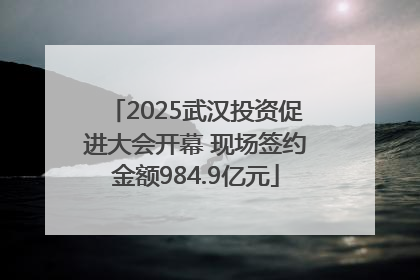 2025武汉投资促进大会开幕 现场签约金额984.9亿元
